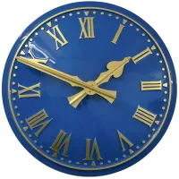 Warrington Outdoor Clock Service blue dial